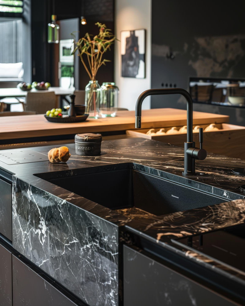 Custom-made stone fabrication for interior applications
